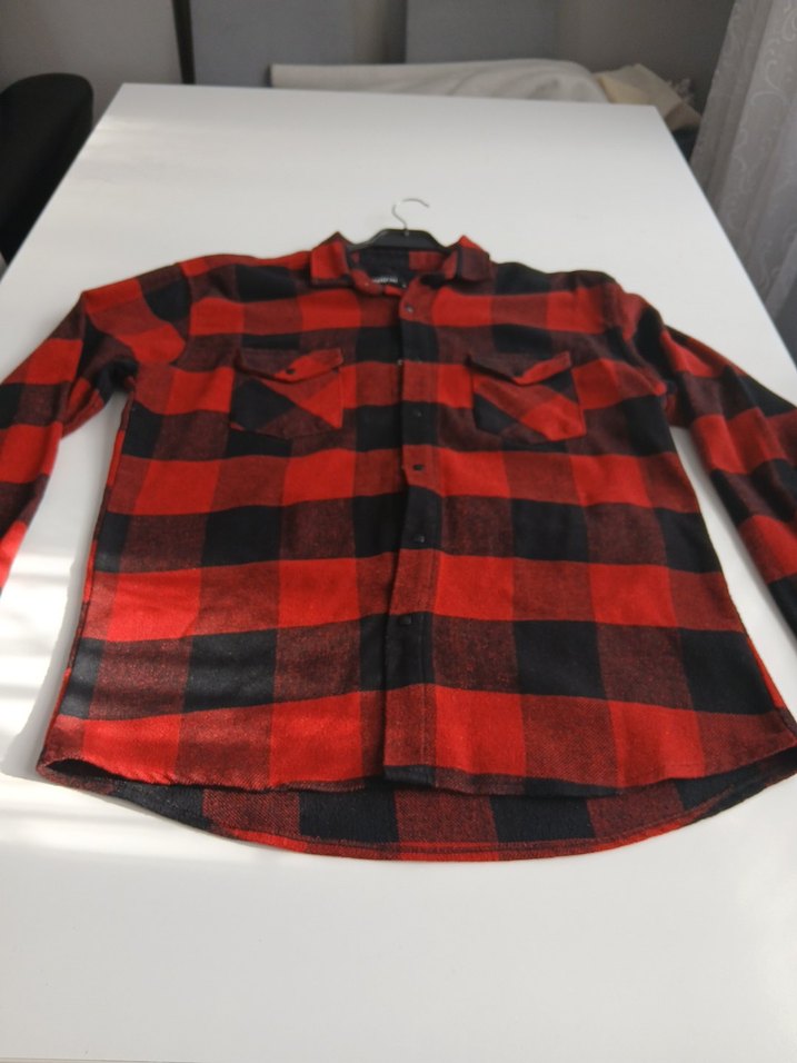 erkek Kırmızı Kareli Gömlek - Görsel 3