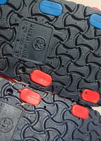 32 Beden mavi Renk Mavi Kırmızı Çocuk Kayışlı Sandalet