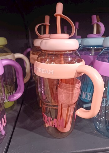 Renkli Pembe Çocuk Termos Şişesi - Görsel 2