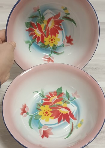 Çiçek Desenli Renkli Tabak 22 cm - Görsel 2