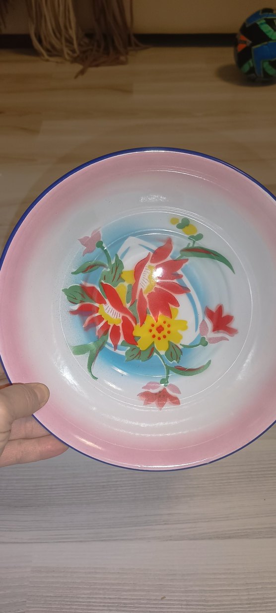 Çiçek Desenli Renkli Tabak 22 cm - Görsel 5