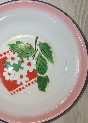 Renkli Baskılı Beyaz Tabak Seti 20 cm - Görsel 2