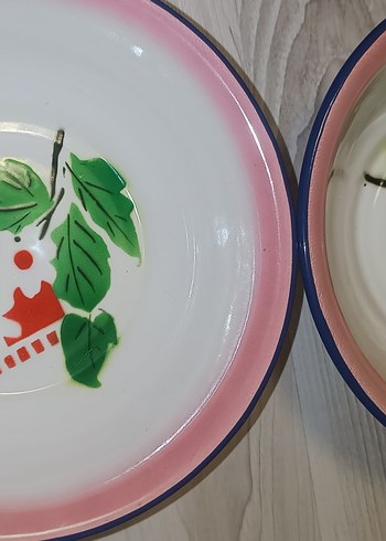 Renkli Baskılı Beyaz Tabak Seti 20 cm - Görsel 3