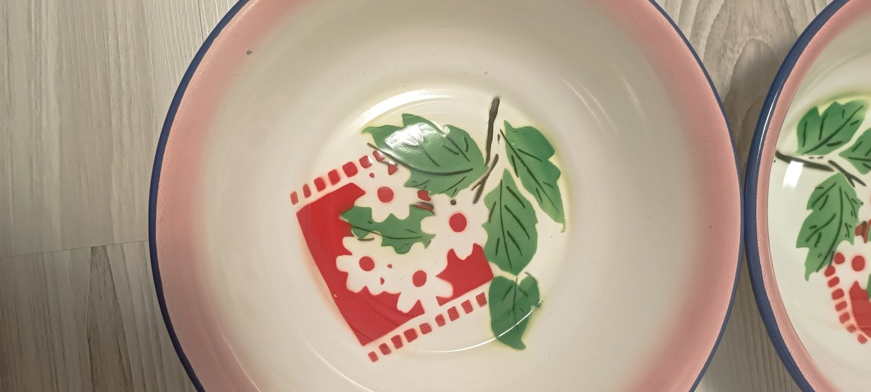 Renkli Baskılı Beyaz Tabak Seti 20 cm - Görsel 5