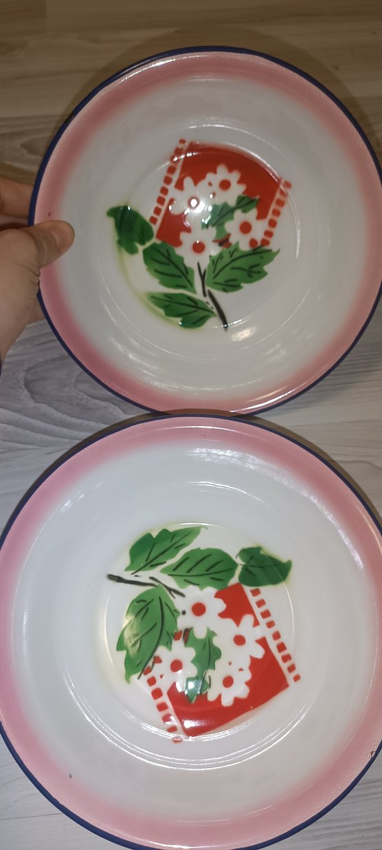 Renkli Baskılı Beyaz Tabak Seti 20 cm - Görsel 4