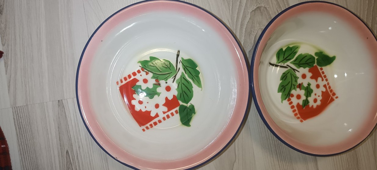 Renkli Baskılı Beyaz Tabak Seti 20 cm - Görsel 2