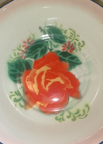 Çiçek Desenli Pembe Tabak Seti 22 cm - Görsel 3