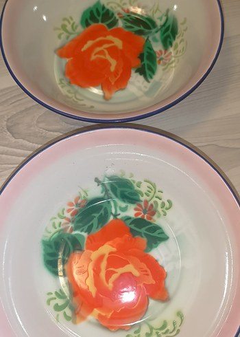 Çiçek Desenli Pembe Tabak Seti 22 cm - Görsel 2