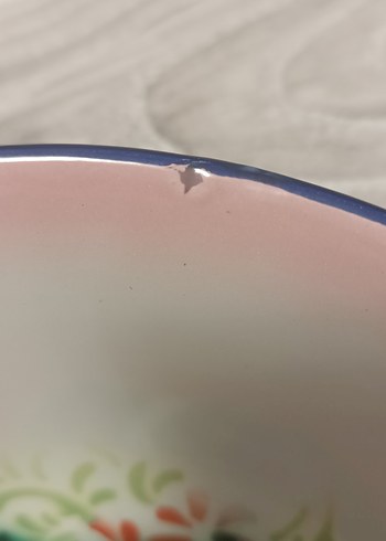 Çiçek Desenli Pembe Tabak Seti 22 cm - Görsel 6