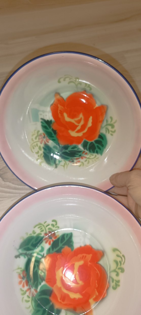 Çiçek Desenli Pembe Tabak Seti 22 cm - Görsel 4