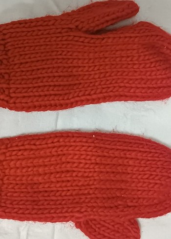 Kırmızı Örgü Kadın Eldiven - Görsel 3