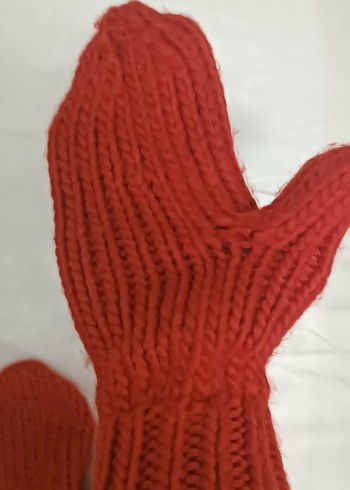 Kırmızı Örgü Kadın Eldiven - Görsel 2