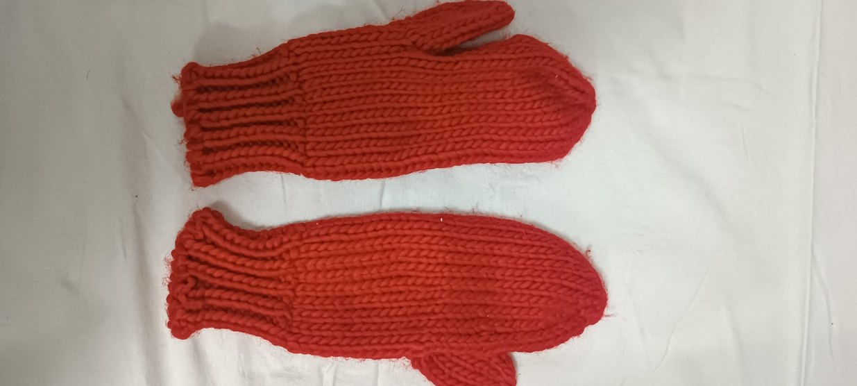 Kırmızı Örgü Kadın Eldiven - Görsel 3