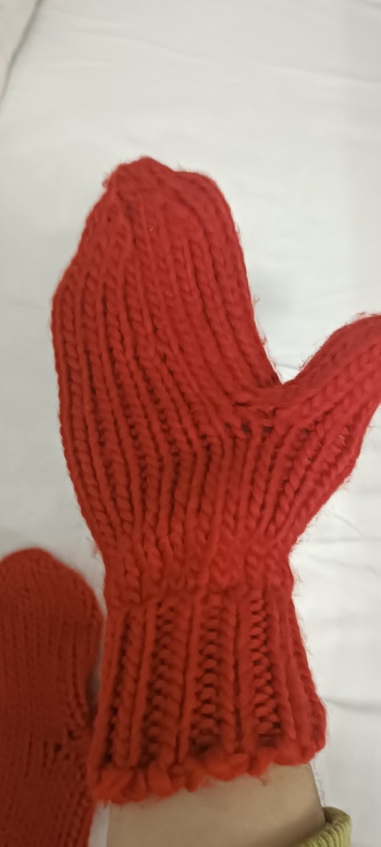 Kırmızı Örgü Kadın Eldiven - Görsel 2