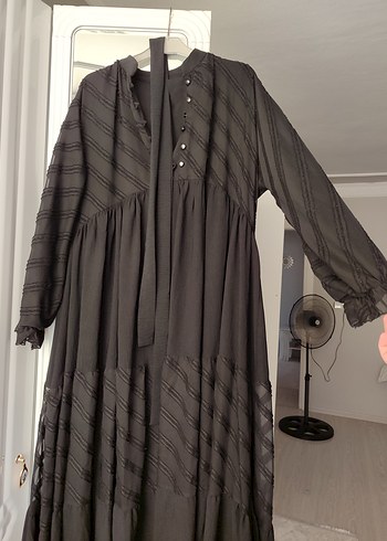42 Beden Diger Siyah Uzun Pilili Gotik Elbise