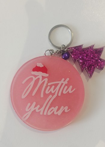 Epoksi Simli Mutlu Yıllar Anahtarlık - Görsel 5