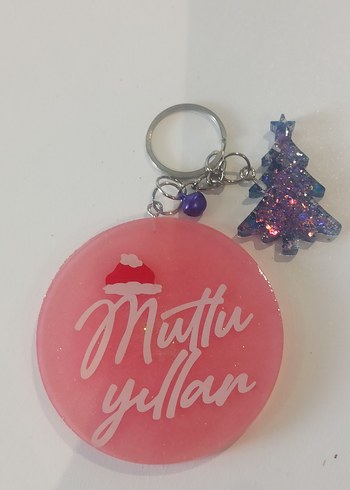 Epoksi Simli Mutlu Yıllar Anahtarlık - Görsel 9