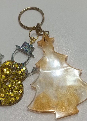 Simli Yeşil Noel Temalı Anahtarlık - Görsel 7