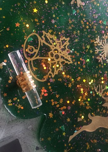 Yılbaşı parlak epoksi sunum tepsisi - Görsel 3