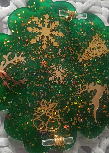 Yılbaşı parlak epoksi sunum tepsisi - Görsel 2