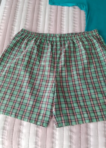 3xl Beden yeşil Renk Düğmeli yeşil Erkek Kısa Kollu Pijama Takımı