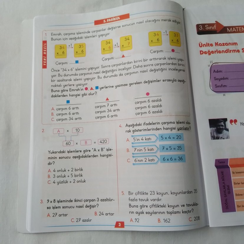 3. Sınıf Yeni Nesil Değerlendirme Sınavı Kitabı - Görsel 3