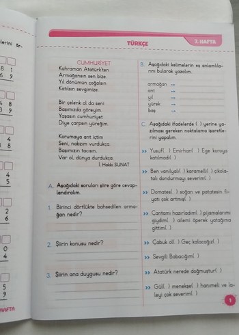 TÜMDERSLER Hafta Sonu Ödev Etkinlikleri 3. Sınıf - Görsel 5