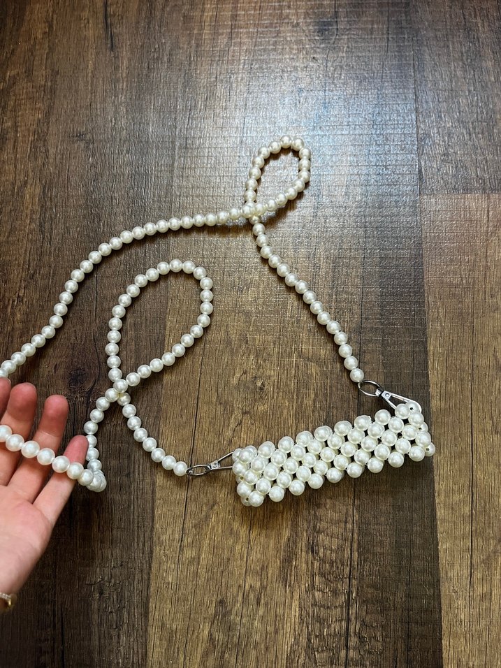 Boncuklu Beyaz Kadın El Kahve Zinciri - Görsel 2