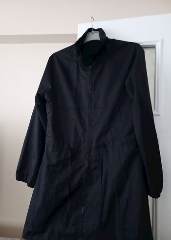 Siyah Midi Boy Kadın Yağmurluk - Görsel 2