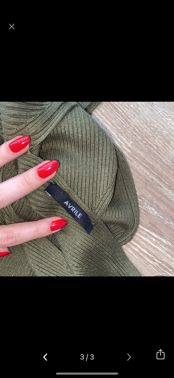 V Yaka Kolsuz Haki Kadın Elbise - Görsel 3