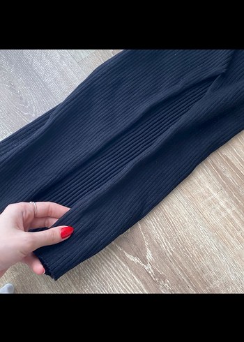 Siyah Uzun V Yaka Kadın Elbise - Görsel 4