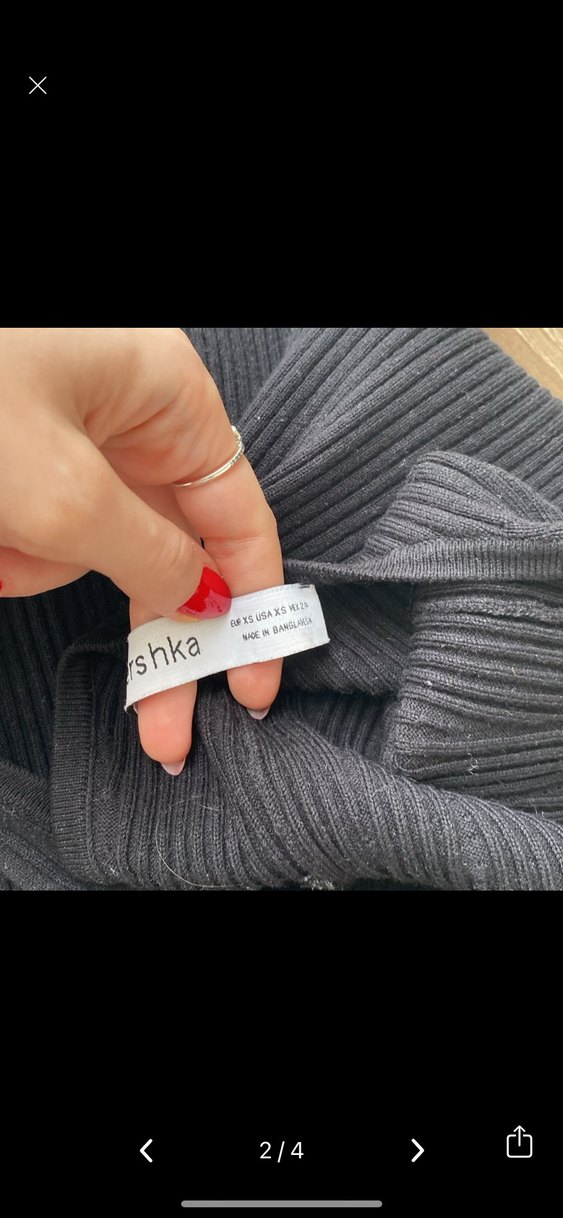 Siyah Uzun V Yaka Kadın Elbise - Görsel 2