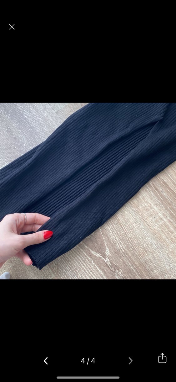 Siyah Uzun V Yaka Kadın Elbise - Görsel 4