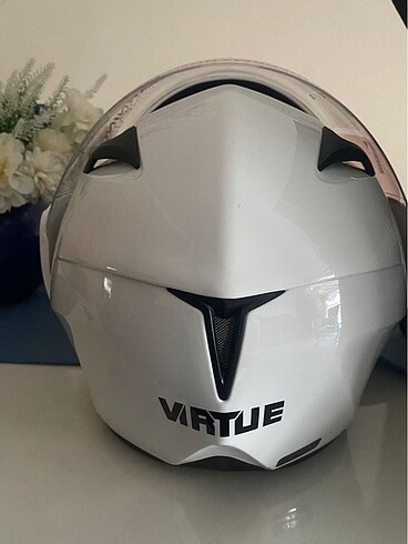 Virtue Çene Açılır Güneş Vizörlü Beyaz Kask M Beden Sıfır kutul - Görsel 4