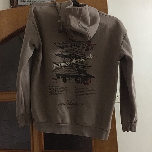 11-12 Yaş Beden Vizon Kapişonlu Sweatshirt