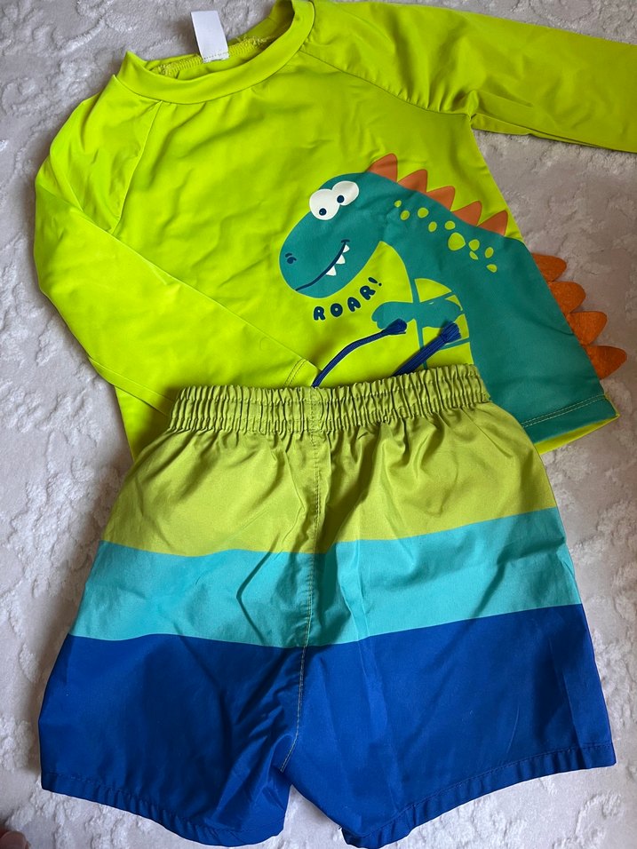 Renkli Dinozor Desenli Erkek Çocuk Mayo Takımı - Görsel 2
