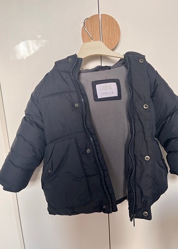 Zara Zara Lacivert Kürklü Erkek Çocuk Mont