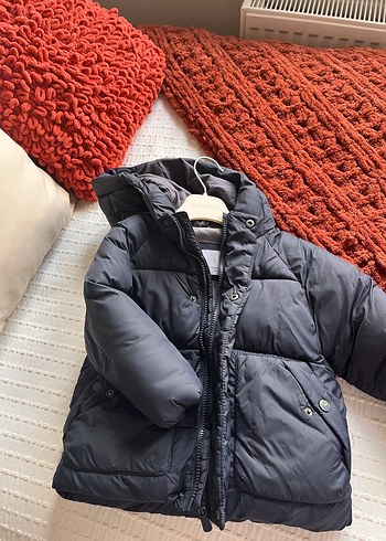 Zara Lacivert Kürklü Erkek Çocuk Mont