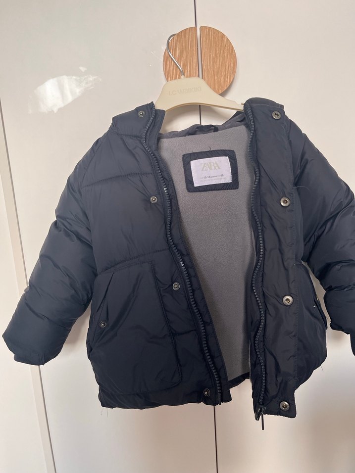 Zara Lacivert Kürklü Erkek Çocuk Mont - Görsel 4