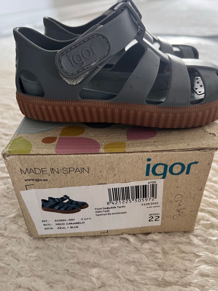 Gri Erkek Çocuk Kayışlı Terlik - Görsel 2