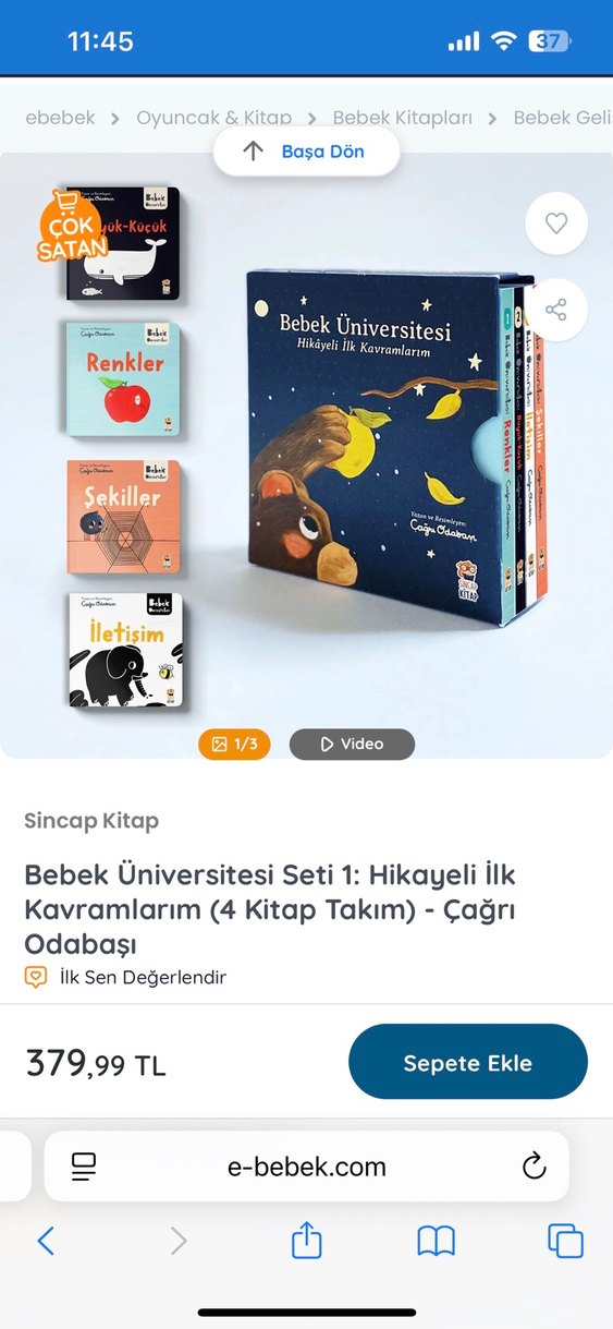 Bebek Üniversitesi Seti 1: Hikayeli İlk Kavramlarım (4 Kitap) - Görsel 2