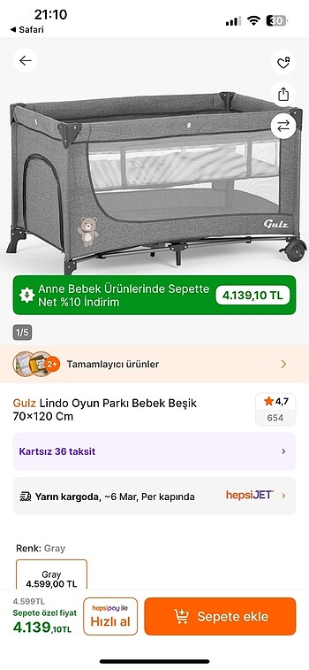 Beden Uni baby bebek park yatak