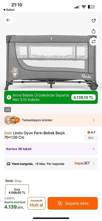 Uni baby bebek park yatak - Görsel 5