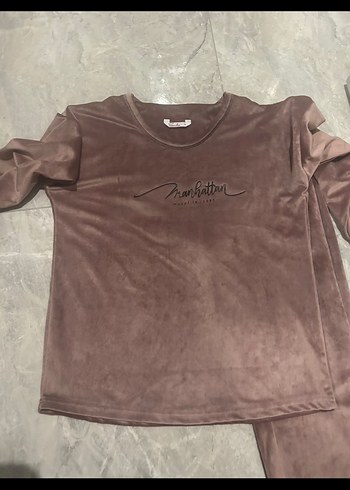 s Beden kahverengi Renk Kahverengi Kadife Kadın pijama