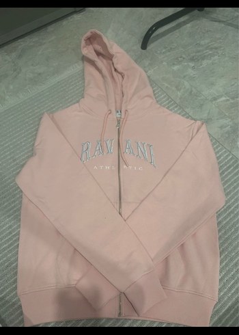 Diğer Pembe Kapüşonlu Fermuarlı Kadın Sweatshirt