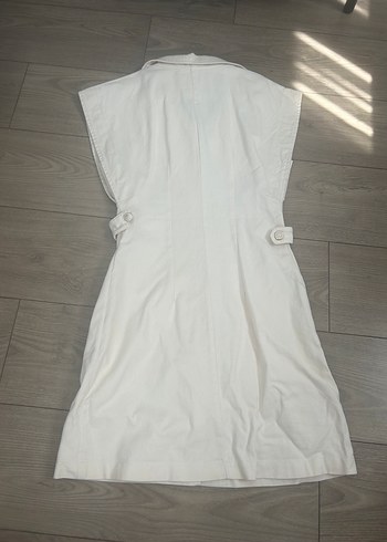 34 Beden Bej Kısa Kollu Midi Elbise