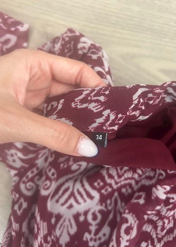 Trendyol & Milla Bordo Bohem Mini Elbise