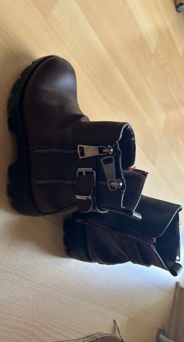 Bordo Fermuar Detaylı Topuklu Bot - Görsel 2