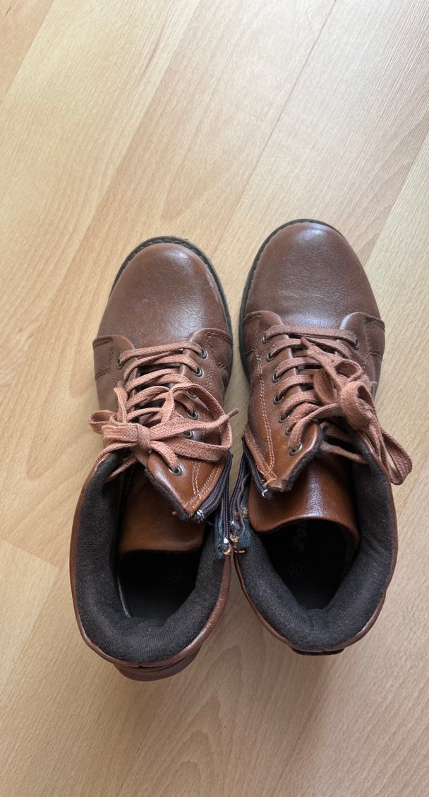 Kahverengi Deri Kadın Dolgu Topuklu Bot - Görsel 5