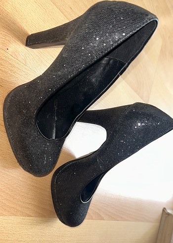 Graceland Parlak, Simli Platform Topuklu Stiletto - Görsel 3